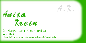 anita krein business card